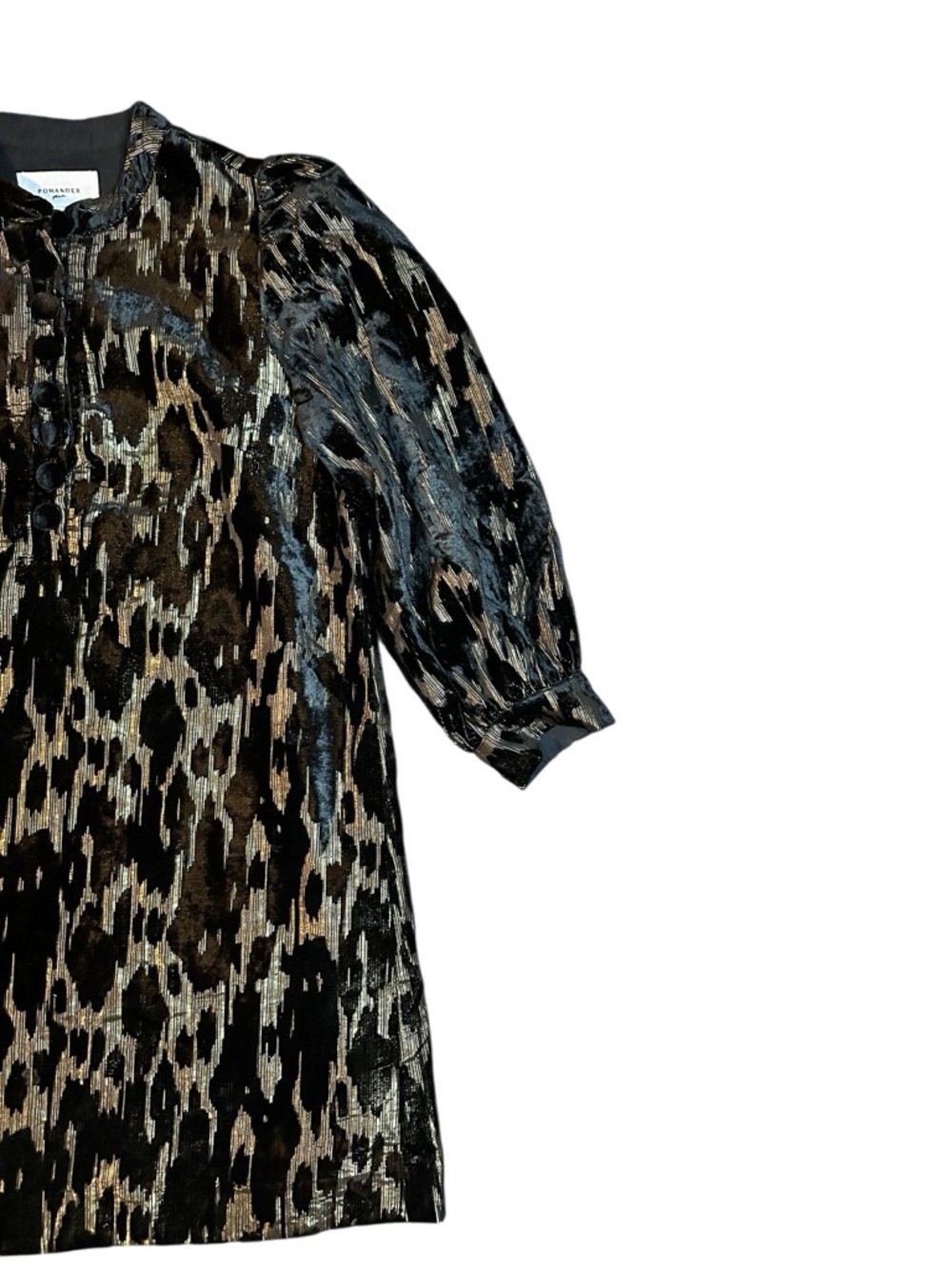 Pomander Place Metallic Velvet Burnout Samantha Dress M - Picture 5 of 7
